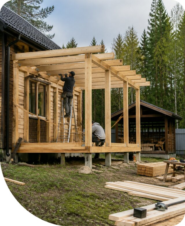 Строительство пристроек и построек на участке в Кинели
