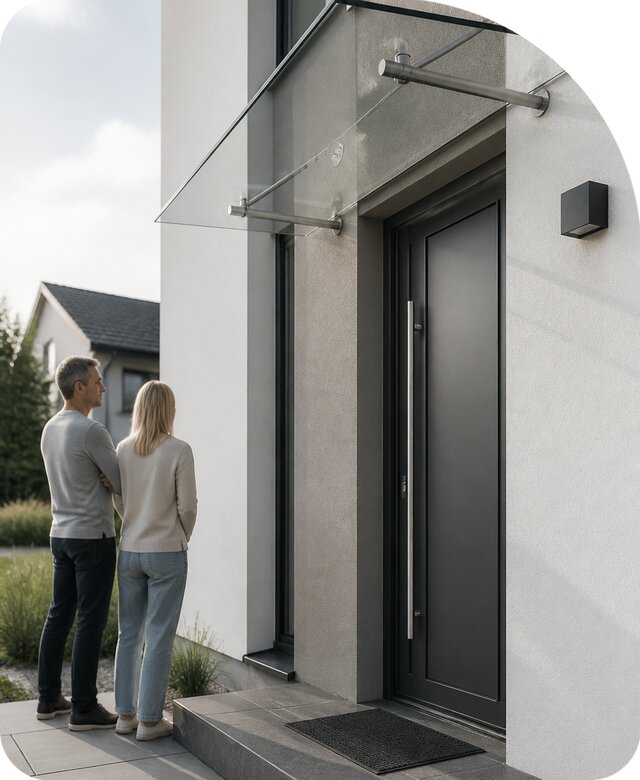 Монтаж стеклянного козырька в Кинели по цене от 45846 р. | РадиДОМА-Кнл